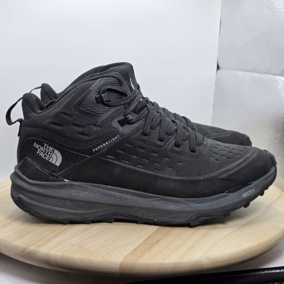 Size 9.5 - The North Face Vectiv Exploris 2 Mid Leather Hiking Boots Black - Picture 3 of 9
